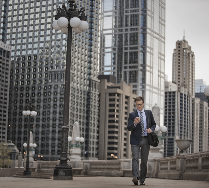 about us image man walking in city